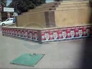 الدعايه الانتخابيه لمرشح الاخوان تحتل الميادين الرئيسيه والمساجد بالمنيا