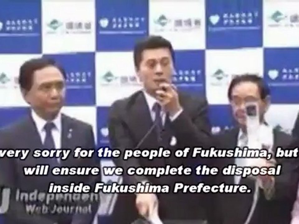 JP Govt's "Stunt" to Push for Wide-Area Disposal of Disaster Debris(Mar. 18, 2012)／細野環境相・川崎での街宣がれきパフォーマンス
