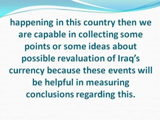 How Iraqi Dinar revalues