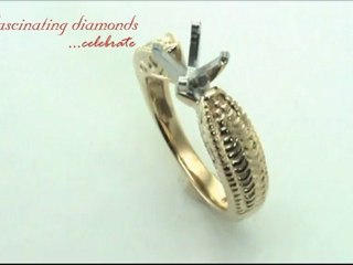 Round Cut Semi Mount Diamond Classic Solitaire Engagement Ring In 4 Prong Setting FDENR1755R-SM