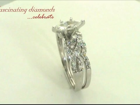 Marquise Shape Diamond Wedding Rings Set In Swirl Prong Setting FDENS3008MQ