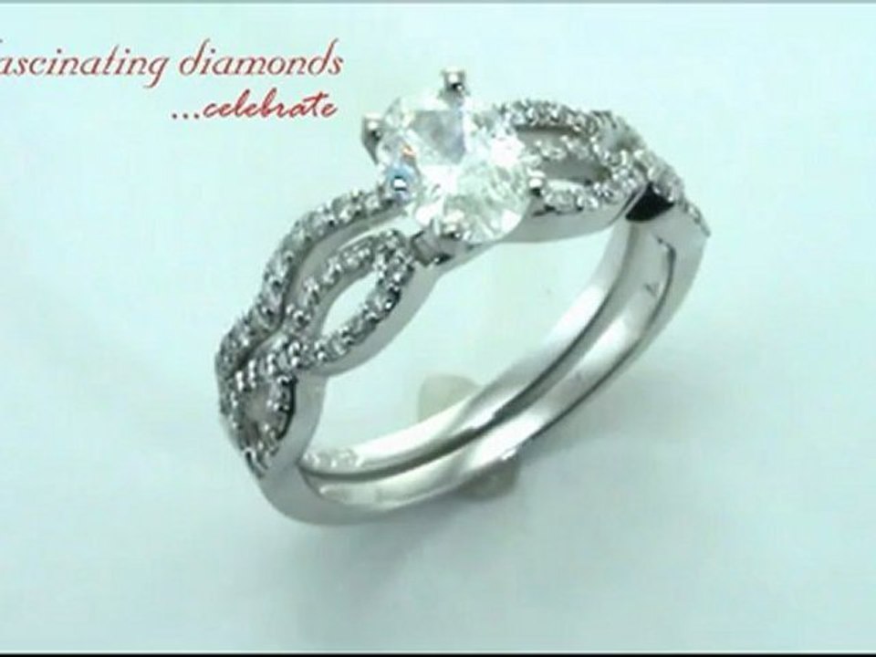 Oval Shaped Diamond Wedding Rings Set With Round Diamonds In Pave Setting FDENS3044OV