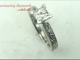 Princess Cut Diamond Antique Style Solitaire Engagement Ring In Prong Setting FDENS1813PRR