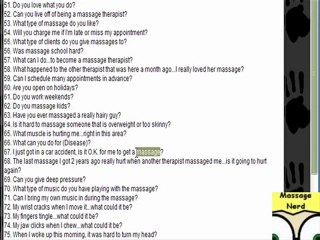 Questions Massage Client's Might Ask Part 3 of 4