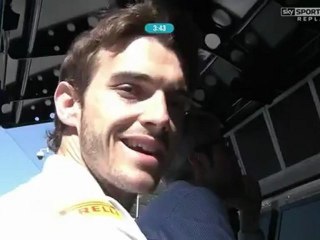 Jules Bianchi is watching GP2 qualifying in Barcelona