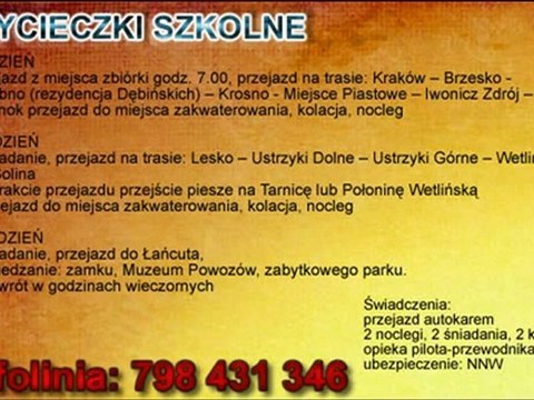 Wycieczki dla firm / wycieczka szkolna - Bieszczady
