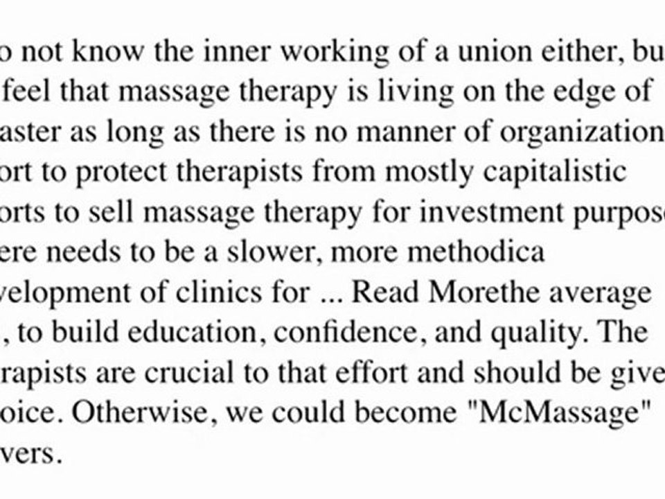 RE: Massage Union???