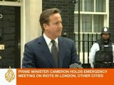 David Cameron condemns violence and looting