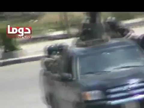 Syria فري برس ريف دمشق دوما استمرار اقتحام المدينة 15 5 2012 Damascus