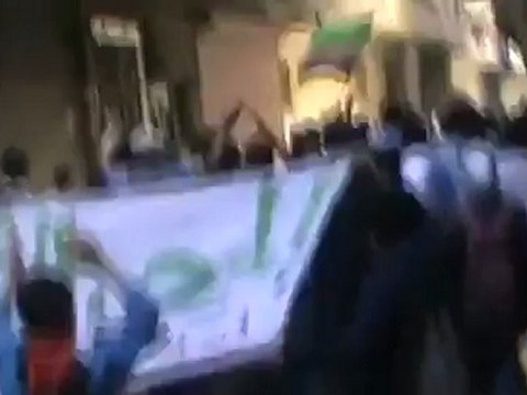 Syria فري برس دمشق الحجر الأسود مظاهرة طلابية صباحية نصرة للمناطق 15 5 2012 ج1 Damascus