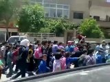 Syria فري برس  ريف دمشق يبرود   مظاهرة طلابية رائعة 15 5 2012 Damascus