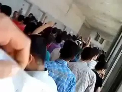 Syria فري برس حلب مشاركة طلاب مورك في مظاهرة جامعة حلب 14 5 2012 Aleppo