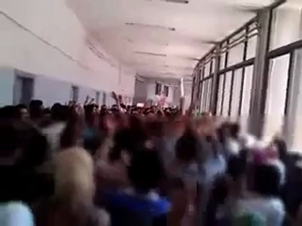 Syria فري برس هاام  طلاب جامعة الثورة يحيون فلسطين المحتلة 15 5 2012 Aleppo