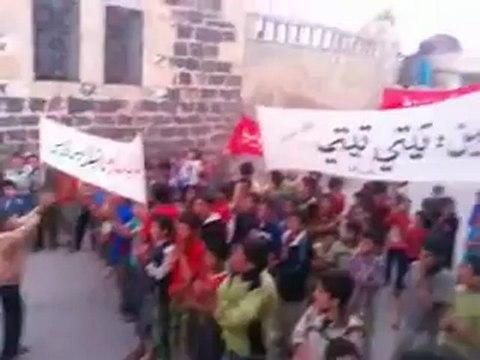 Syria فري برس ادلب تلمنس مظاهرة طلابية ردا على جرائم النظام 15 5 2012 Idlib