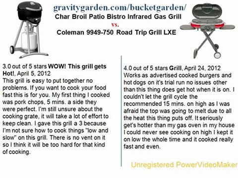 Char Broil Patio Bistro Infrared Gas Grill vs. Coleman 9949-750 Road Trip Grill LXE