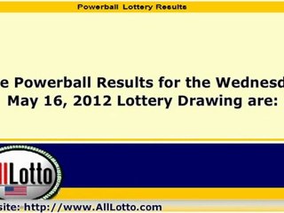 Powerball Lottery Drawing Results for May 16, 2012
