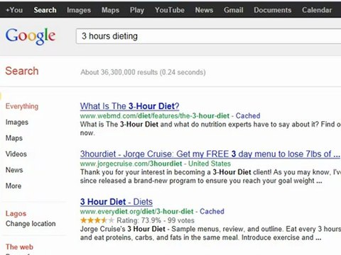 3 hour diet as featured on eXtra How to lose weight fast