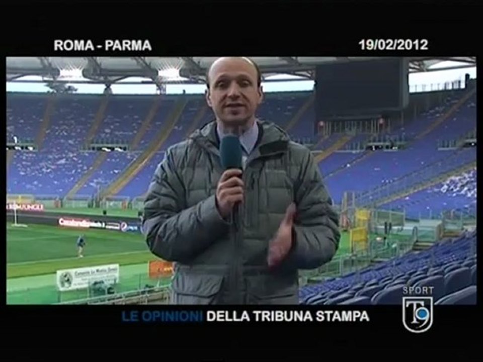 ROMA-PARMA DEL 19/02/2012, TRIBUNA STAMPA CON LUIGI FERRAJOLO E ALVARO MORETTI