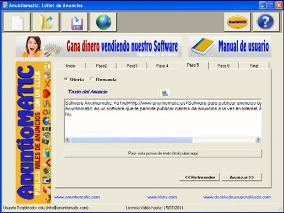 Anuntiomatic   Software para poner y publicar anuncios en Internet   Anuntiomatic Software SEO 2mp4