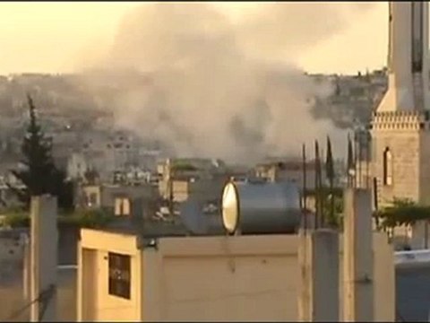 Syria فري برس حمص الرستن أستهداف مسجد المحمود بالصواريخ والمدفعية 18 5 2012 Homs