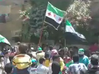 Syria فري برس حي ديرالزور العمال التقاء مظاهرة مسجد آل ياسر ومسجد الصفا  18 5 2012 Deirezzor