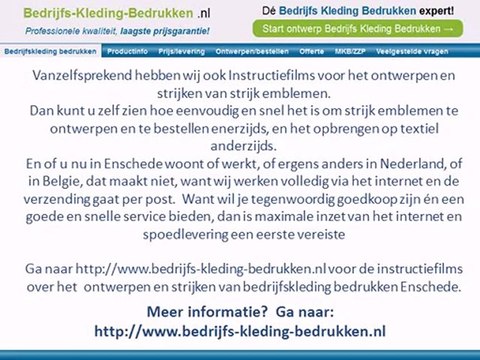Bedrijfskleding bedrukken Enschede