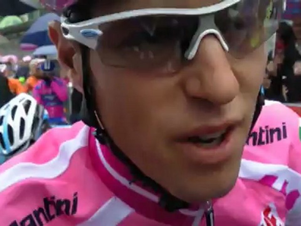 Giro leader Ryder Hesjedal at the start of stage 15