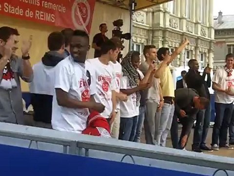 Présentation de l'équipe du Stade de Reims place de la mairie de Reims.