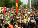 Anti-capitalists protest in Frankfurt