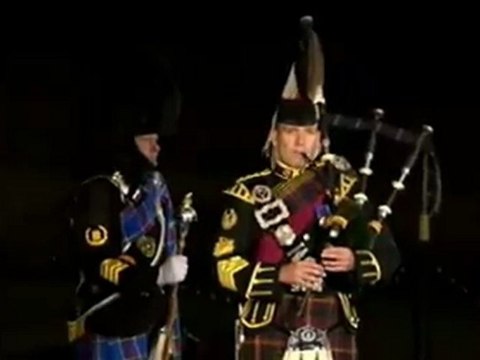 red square moscow military parade bagpipes and orchestra (amazing grace)