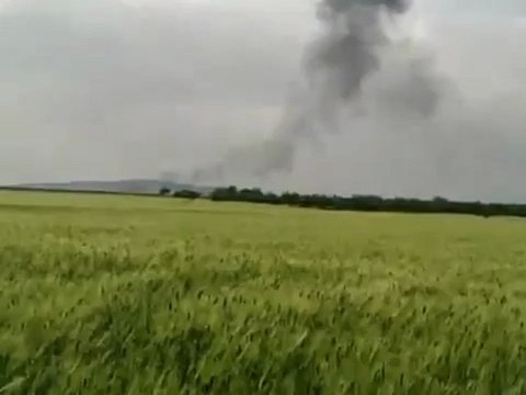 Syria فري برس حلب اعزاز قصف على مدينة اعزاز وتصاعد اعمدة الدخان من المدينة 19 5 2012 Aleppo