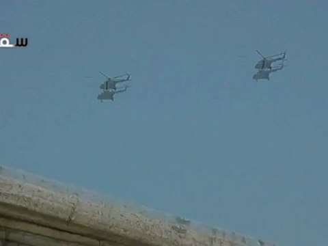 Syria فري برس غوطة دمشق سقبا تحليق طيران مروحي 20 05 2012 ج2