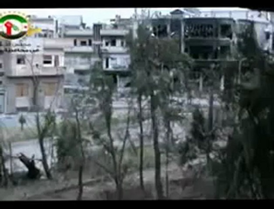 Syria فري برس +18حمص القصور بيوت مدمرة ومحترقة و جثة بالشارع20 5 201 Homs