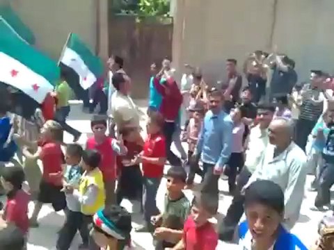 Syria فري برس ادلب قميناس مظاهرة صباحية الأحد 20ـ5ـ2012 Idlib