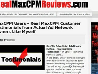 Max CPM Reviews - MaxCPM Demo
