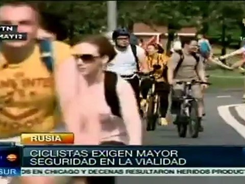 Ciclistas rusos exigen mejoras en vialidades para bicicletas