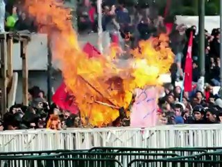 Estudantes e trabalhadores protestam em Valparaíso