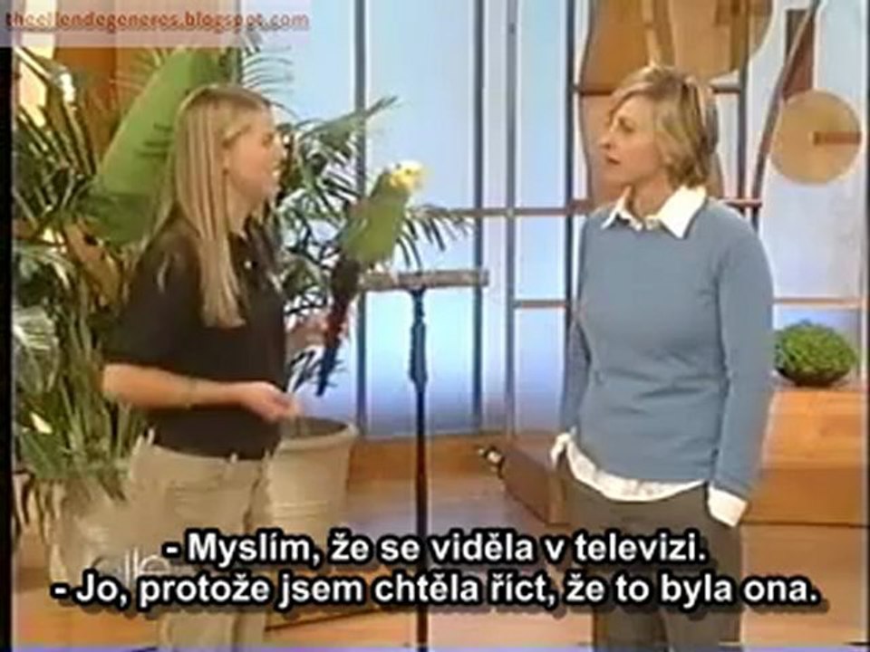 Ellen DeGeneres  Quito the parrot czech