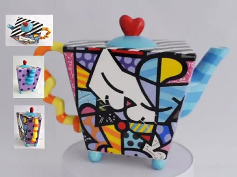 Théière Chat de Romero Britto chez Horizoncolors.com