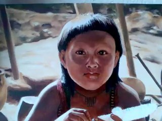 Tableau à l'huile "Petite indigène"