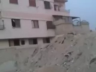 Syria فري برس ريف دمشق  حمورية موقع الإنفجار والأضرار الحاصلة22 5 2012 Damascus