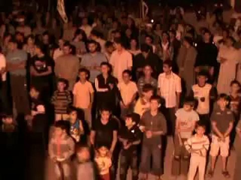 Syria فري برس ادلب خان شيخون مظاهرة مسائية نصرة لقرية كفرومة22 5 2012 Idlib