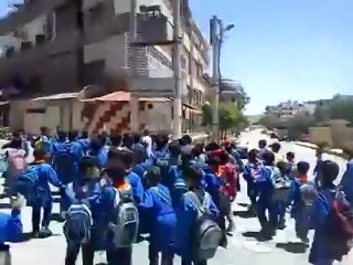 Syria فري برس   ريف دمشق داريا  مظاهرة لبراعم الطفولة 22 5 2012 Damascus
