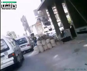 Syria فري برس   ريف دمشق انتشار الحواجز في مدينة حرستا 22 5 2012  ج2 Damascus