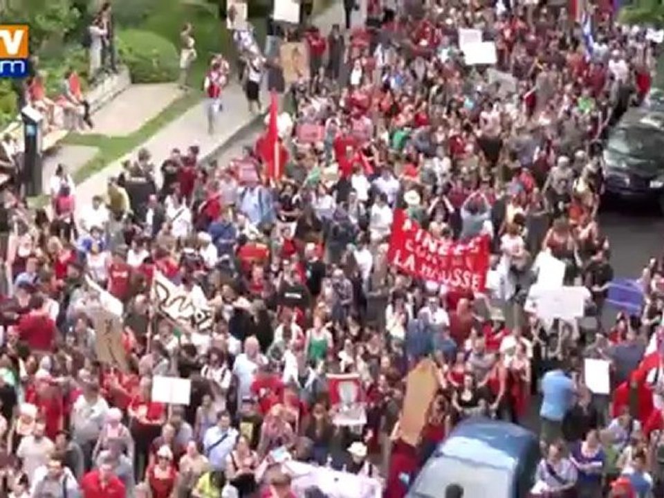 Centième jour du conflit étudiant au Québec : manifestation contre la "loi matraque"