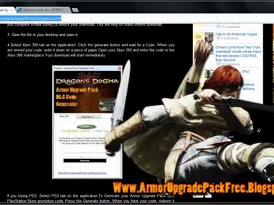 Dragons Dogma Armor Upgrade Pack DLC Redeem Code Xbox360 - PS3