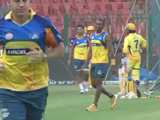 Chennai in practice session ahead of their game against Mumbai May23