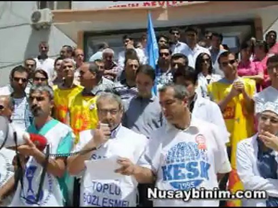 Nusaybinde SES iş bırakma eylemi