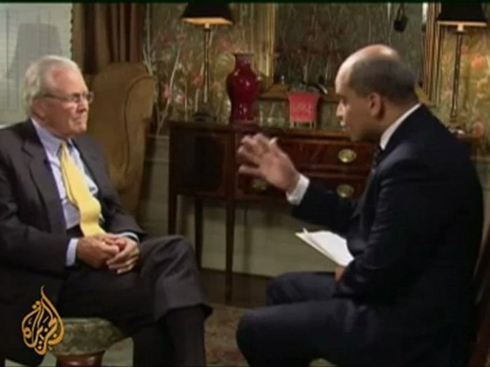 Donald Rumsfeld talks to Al Jazeera
