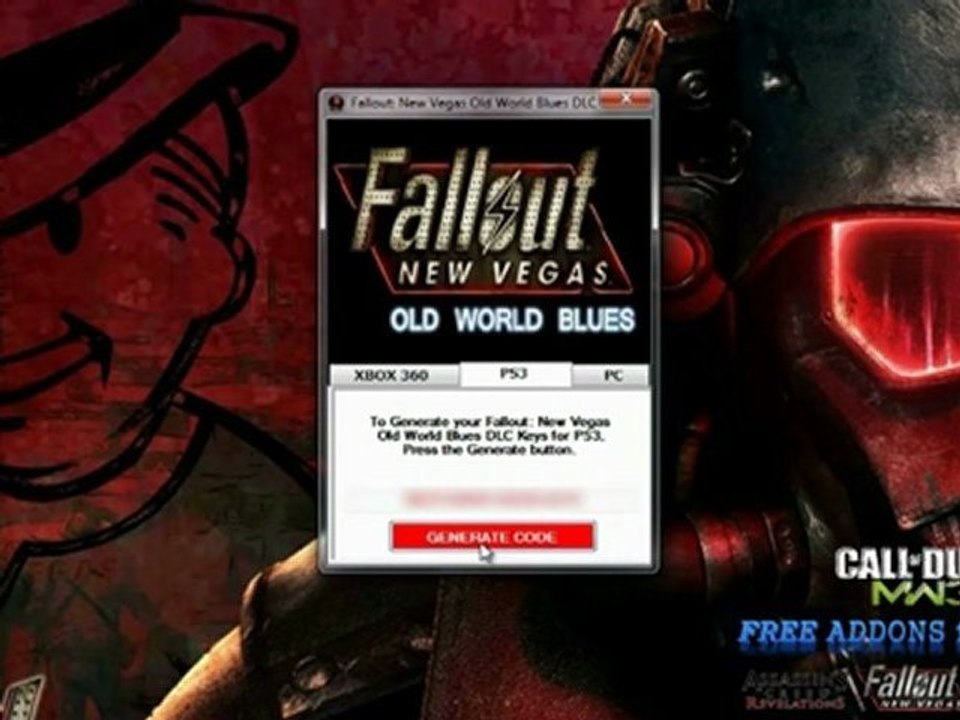 Free Fallout New Vegas Old World Blues DLC Codes Download